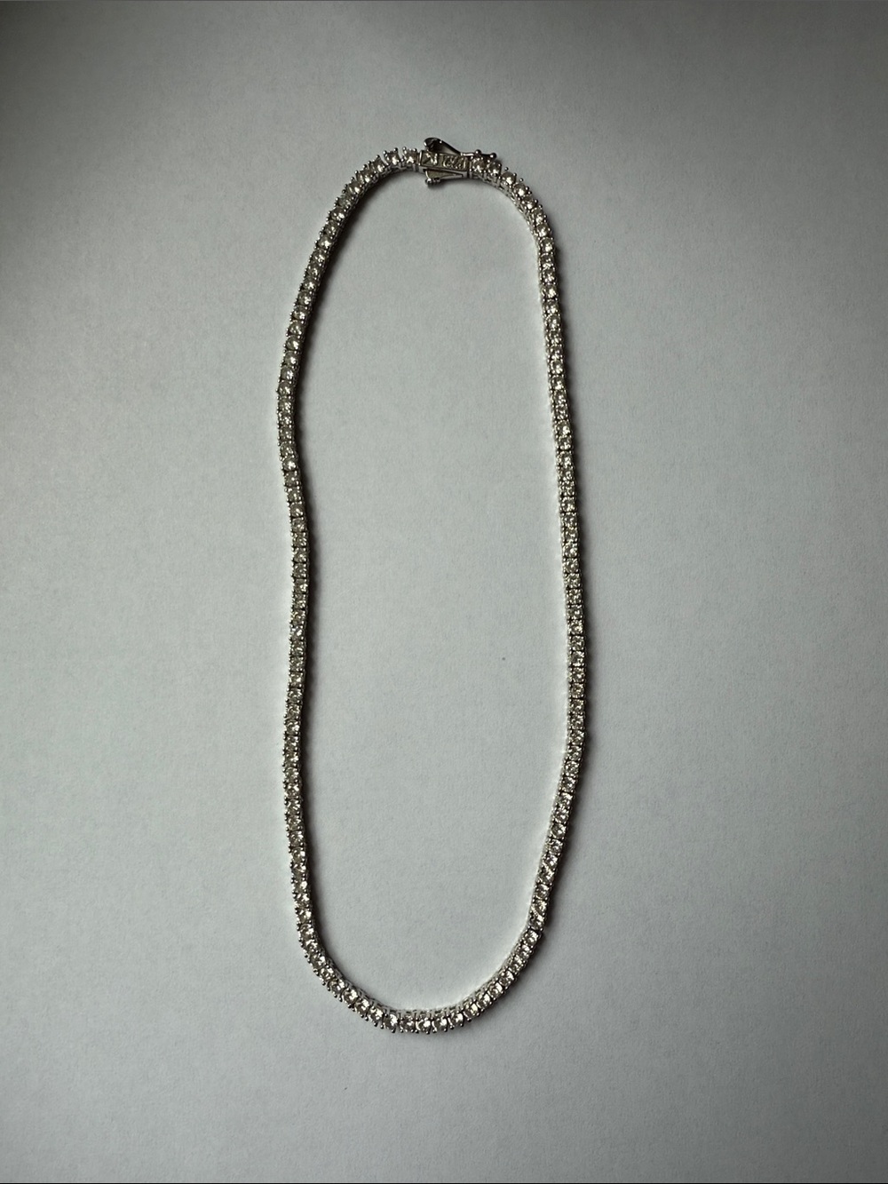 Gld Shop - White Gold Plated Tennis Necklace